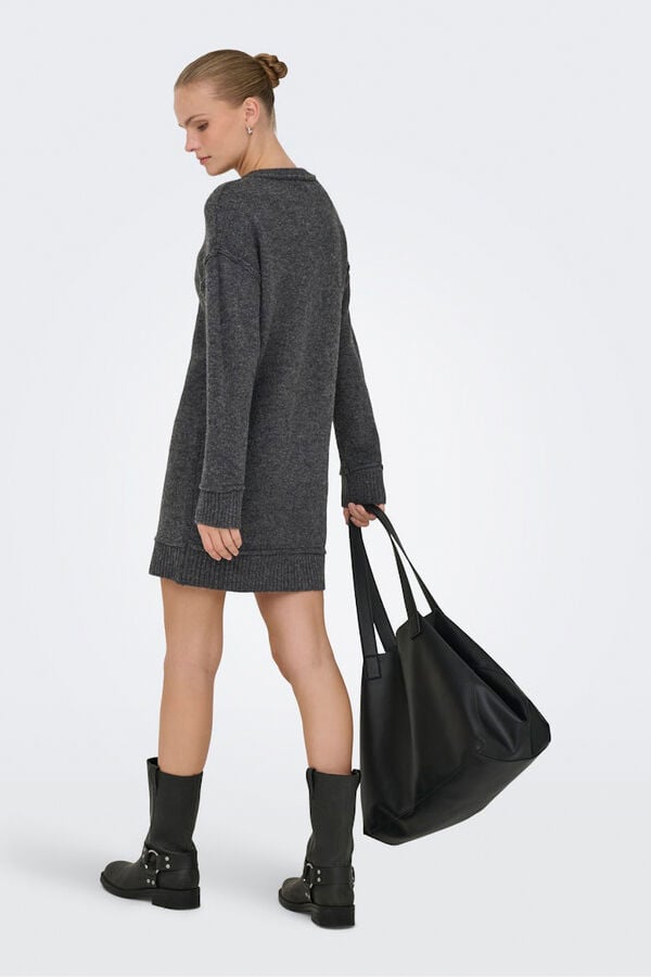 Only Vestido curto de malha  cinzento