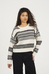 Brave Soul Jersey jacquard oversized beige