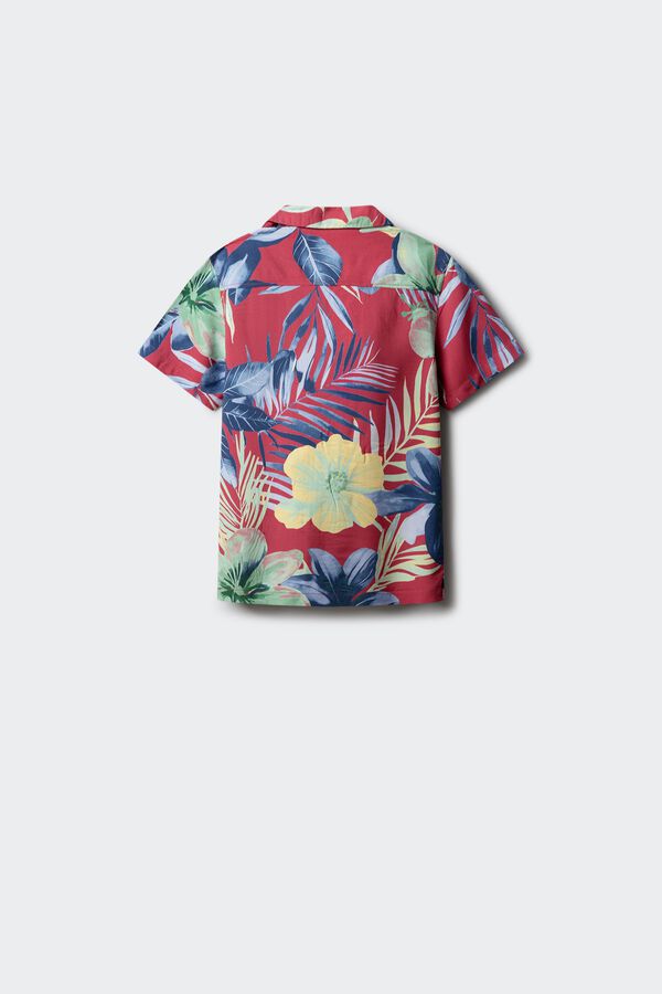 Springfield Kids Camisa de manga curta com flores para menino vermelho