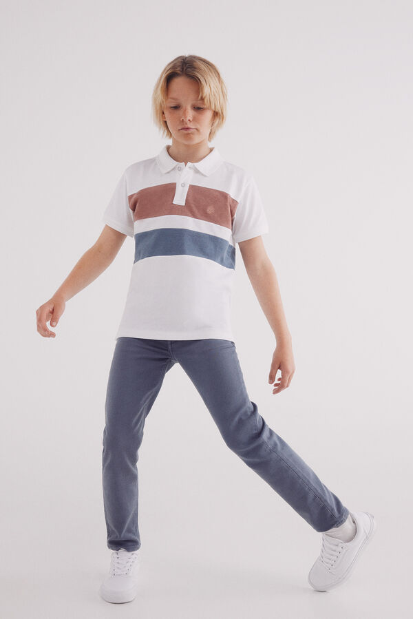 Springfield Kids P&oacute;lo color block de menino branco