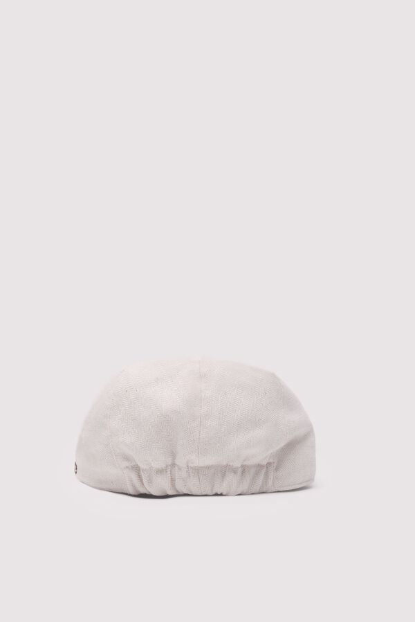 Springfield Gorra plana mezcla lino textura marfil