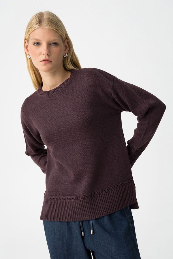 Tiffosi Jersey cuello redondo burdeos