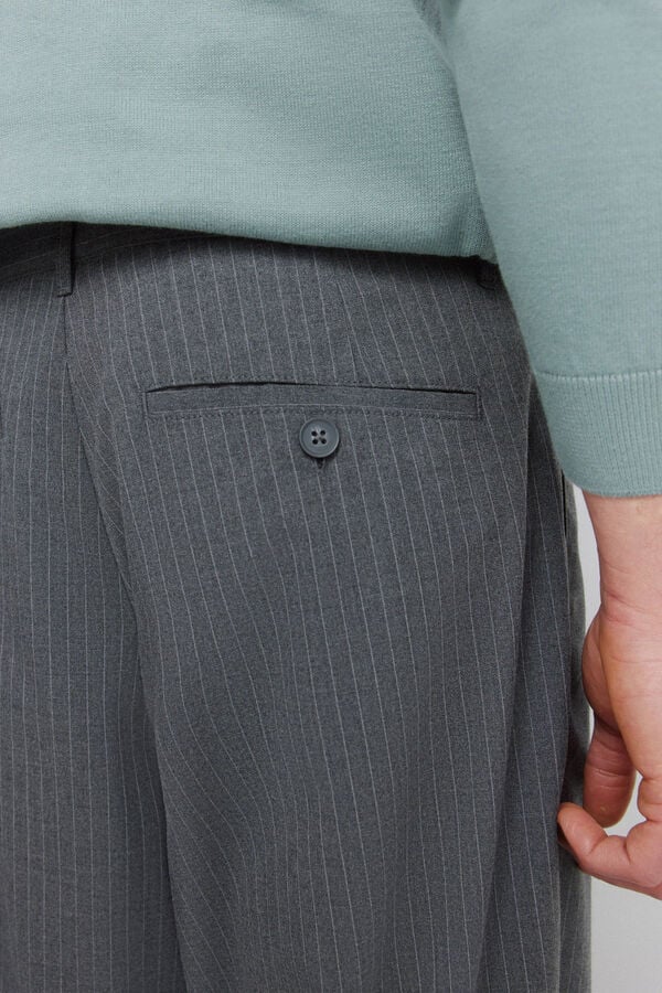 Springfield Pantal&oacute;n recto rayas relaxed fit gris