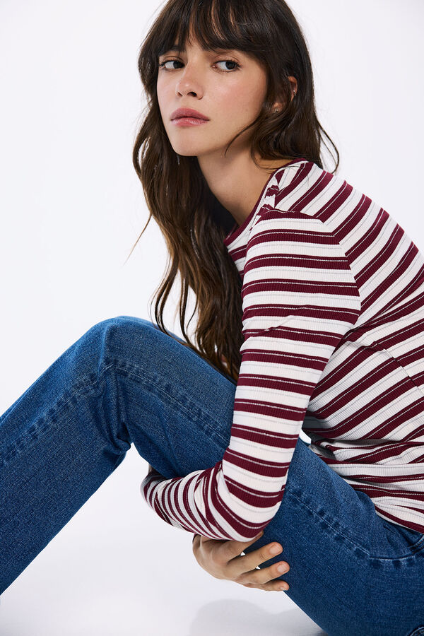 Springfield T-shirt riscas lúrex estampado