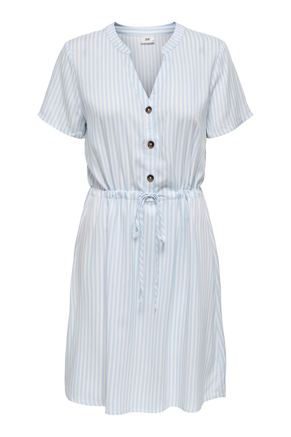 JDY Vestido curto &agrave;s riscas branco