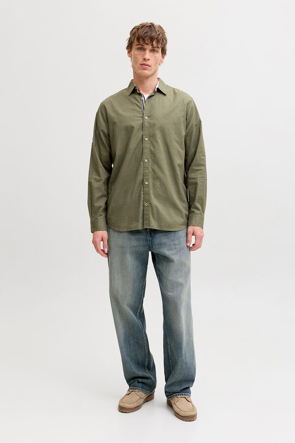 Jack & Jones Camisa manga comprida em algod&atilde;o estampado
