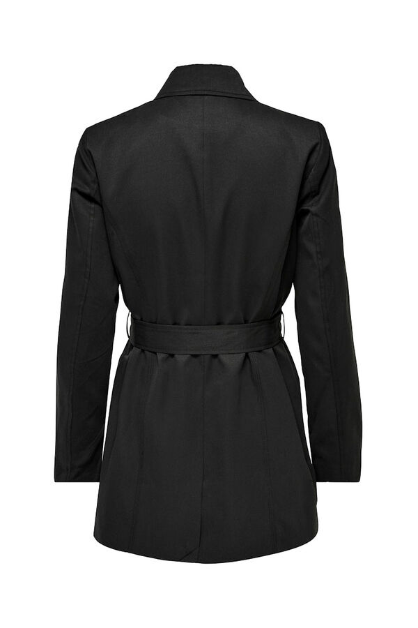 Only Gabardina midi con cintur&oacute;n negro