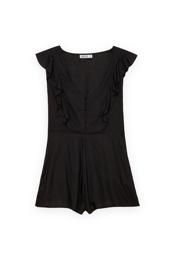 Inside Macacão Curto com Folhos preto