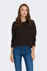 Only Camisola de gola redonda castanho