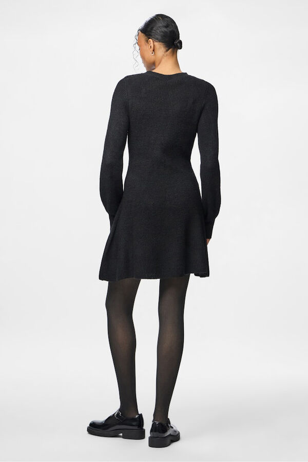 Pieces Vestido curto de malha com punhos preto