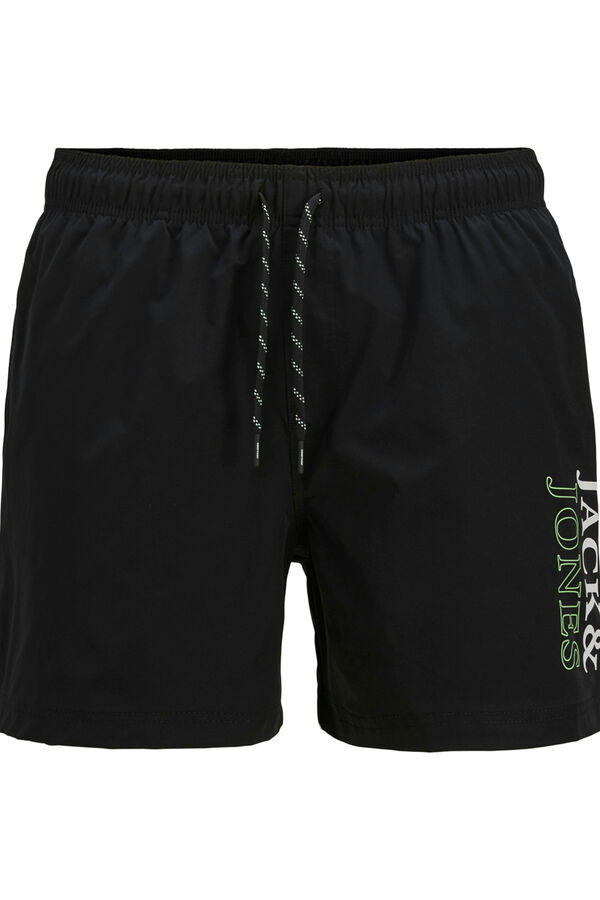 Jack & Jones Junior Shorts de banho com estampado de logo preto