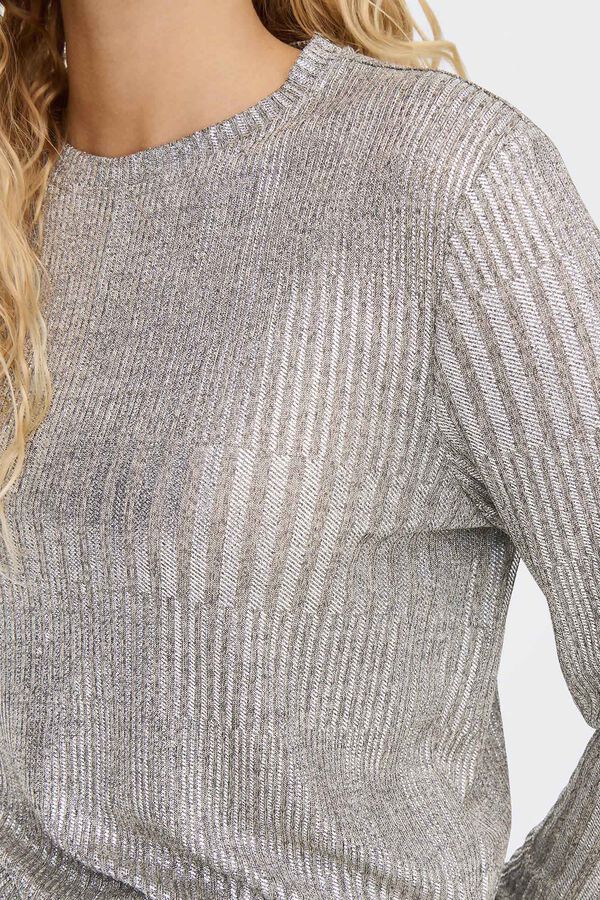 JDY Top de manga larga y cuello redondo gris