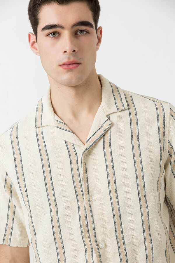 Tiffosi Camisa de rayas beige