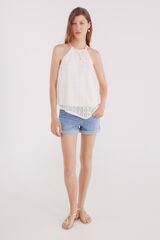 Springfield Shorts jeans de algodão azul