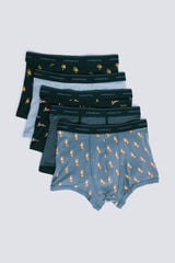 Springfield Pack 5 boxers algod&oacute;n estampados gris
