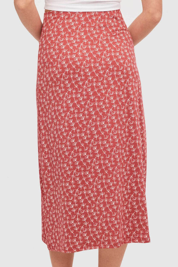 Inside Falda Midi Con Estampado rojo