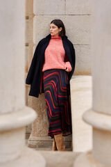 System Action Saia midi com estampado de ondas multicolor estampado