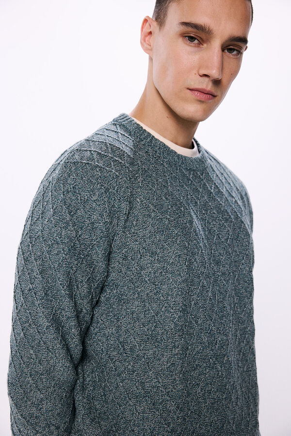 Springfield Su&eacute;ter estruturado em losango azul