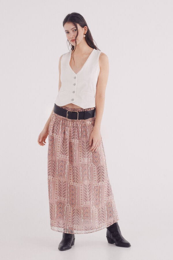 Springfield Colete jeans com bot&otilde;es de metal cru