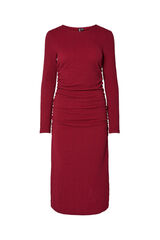 Pieces Vestido midi manga comprida vermelho