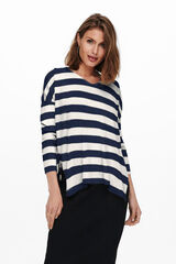 Only Jersey de manga larga y cuello pico gris