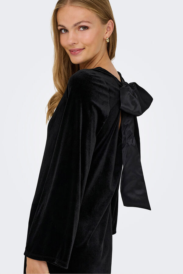 JDY Vestido curto de veludo preto