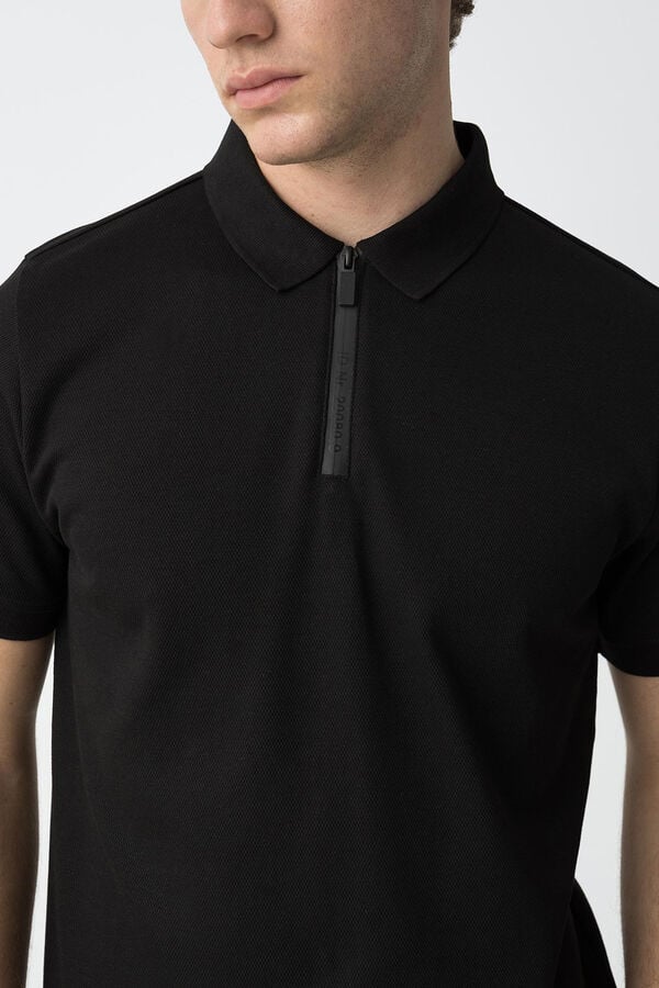 Tiffosi Polo com fecho-&eacute;clair preto