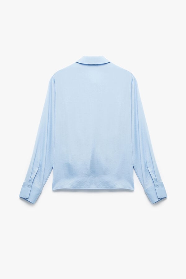 Koton camisa de cetim azul