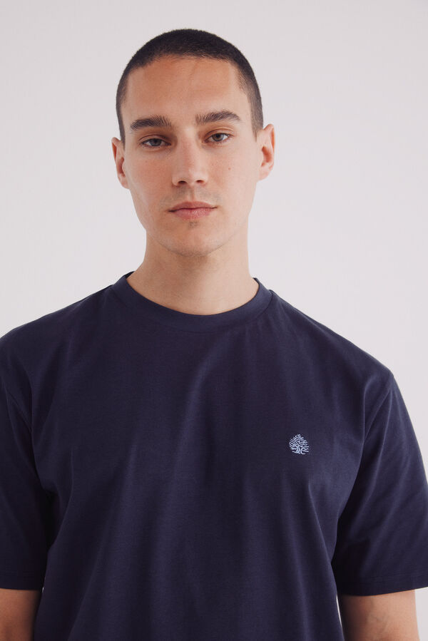 Springfield Camiseta básica com gola redonda azul