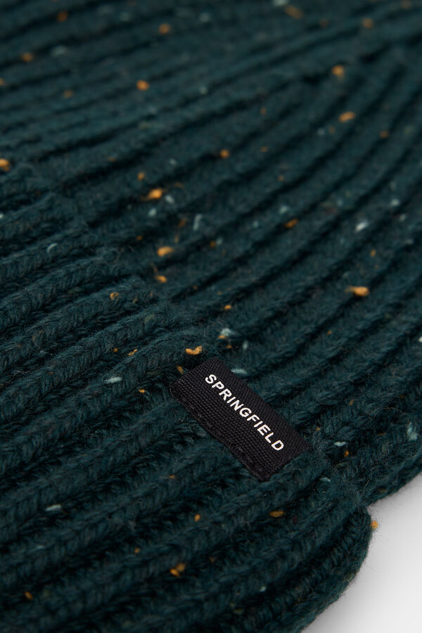Springfield Gorro beanie en punto neps verde
