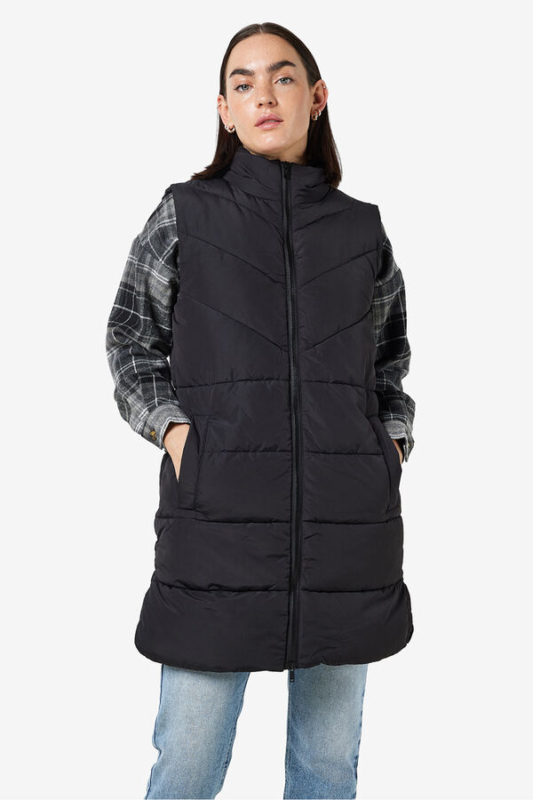 Noisy May Chaleco largo acolchado negro