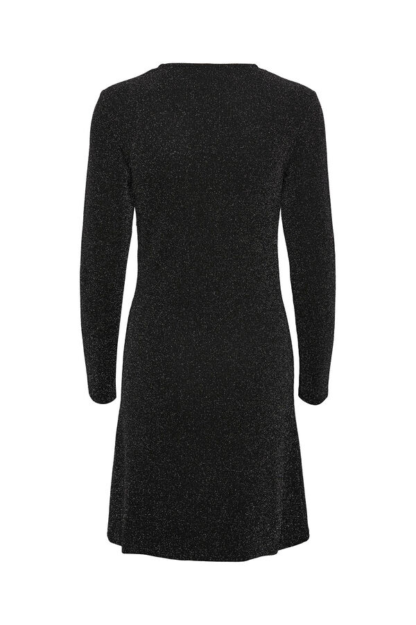 Pieces Vestido curto com fibras met&aacute;licas preto