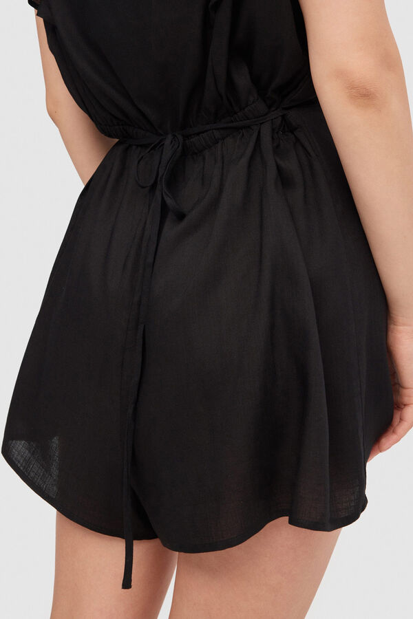 Inside Macacão Curto com Folhos preto