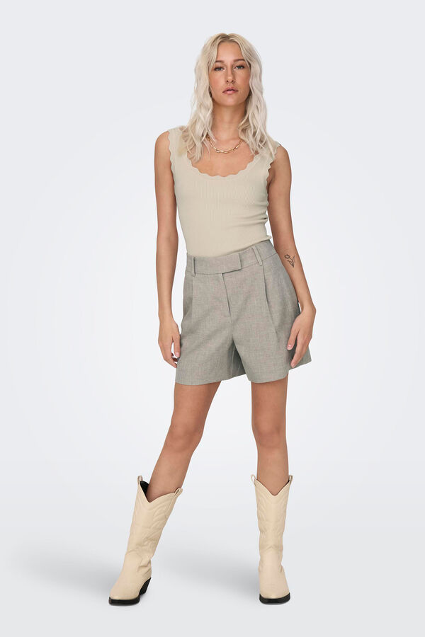 Only Calças curtas pinças cru