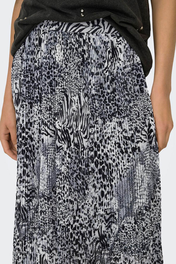 Only Falda larga plisada gris