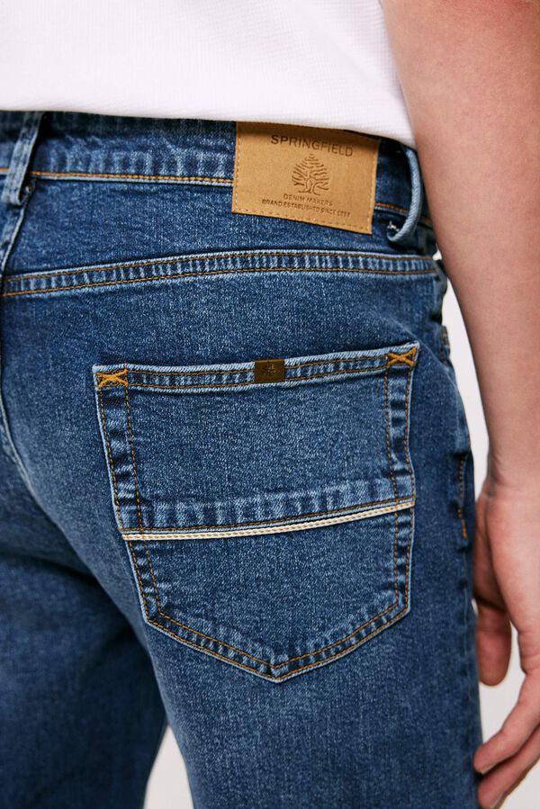 Springfield Jeans slim lavado oscuro azul