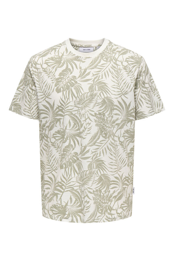 Only & Sons T-shirt de manga curta estampada bege