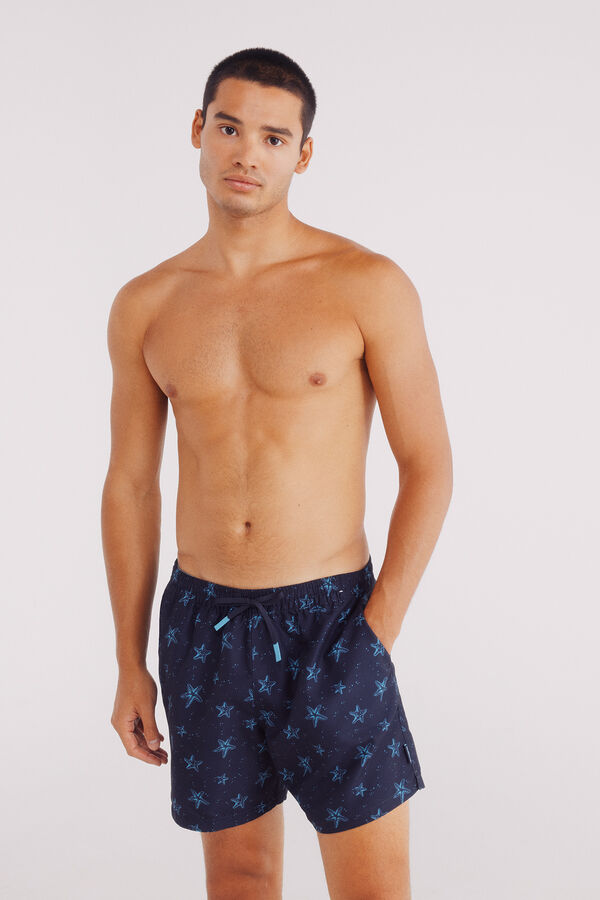 Springfield Ba&ntilde;ador estampado estrellas azul