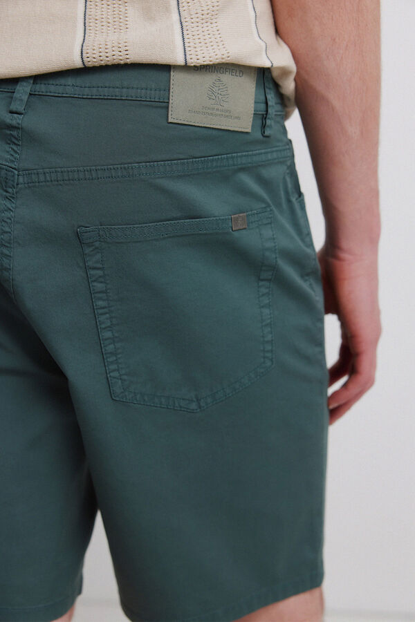 Springfield Bermudas leve 5 bolsos lavagem regular fit turquesa