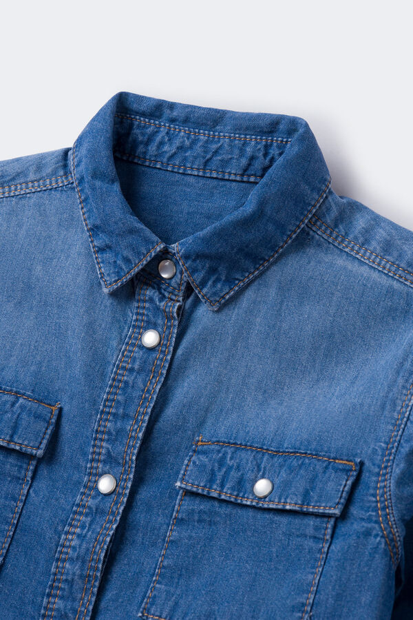 Springfield Kids Blusa denim menina azul