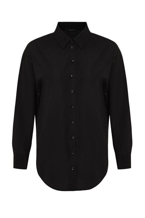 Trendyol Camisa de algod&atilde;o preto