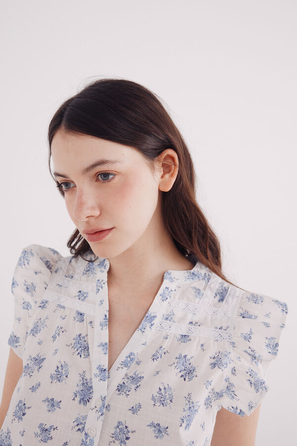 Springfield Blusa lace inserido azul