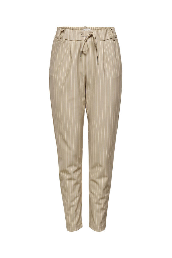 Only Pantal&oacute;n pitillo beige