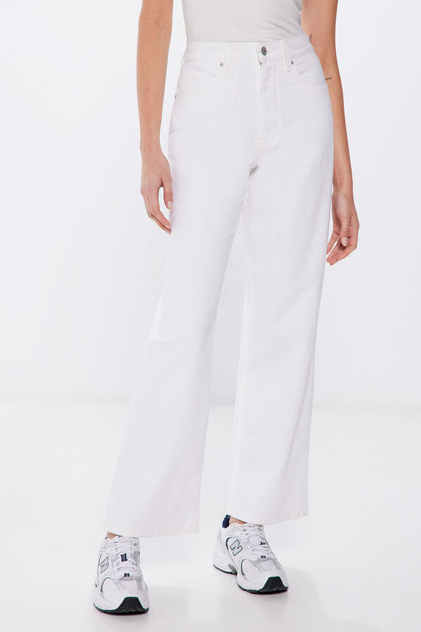 Springfield Jeans Wide leg blanco
