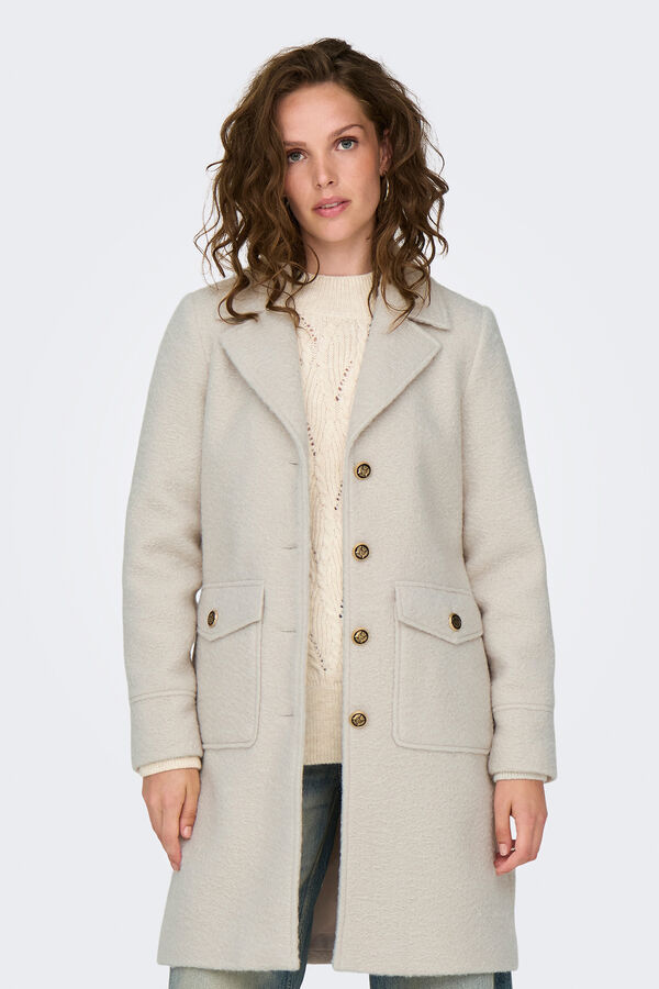 Only Abrigo con solapas gris