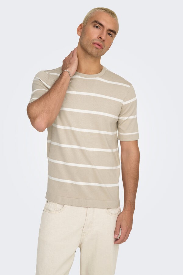 Only & Sons malha masculina de regular fit cinzento