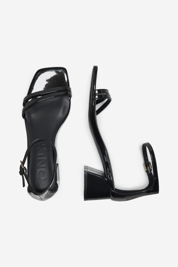 Only Shoes Sand&aacute;lia de tiras baixa preto