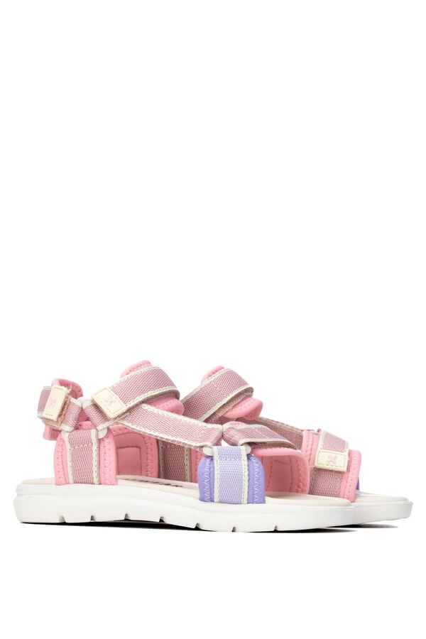 XTI Sandalia con velcro rosa
