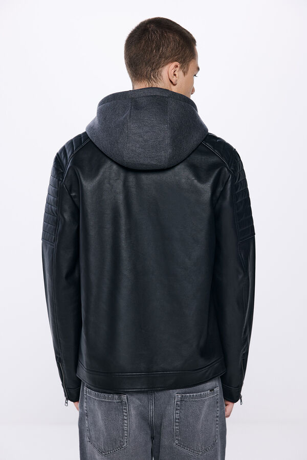 Springfield Blus&atilde;o efeito pele capuz preto