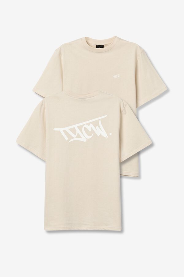 Tiffosi Young T-shirt com estampa nas costas bege